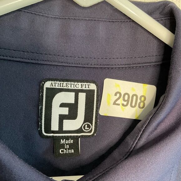 FootJoy Shirt Mens Size Large Golf Polo Navy Night Blue Short Sleeve Performance - Picture 4 of 9